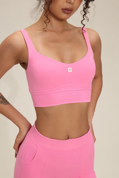 Ribbed Splicing Energy Sports Bra